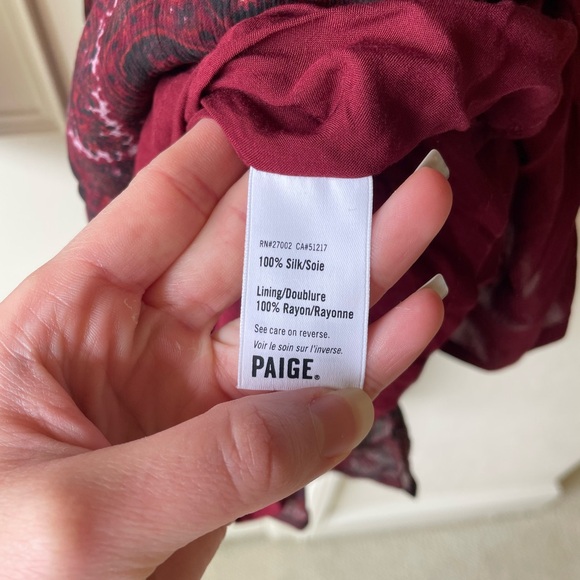 NWOT PAIGE Doah Paisley Long Sleeve Silk Minidress Size S - Picture 8 of 8